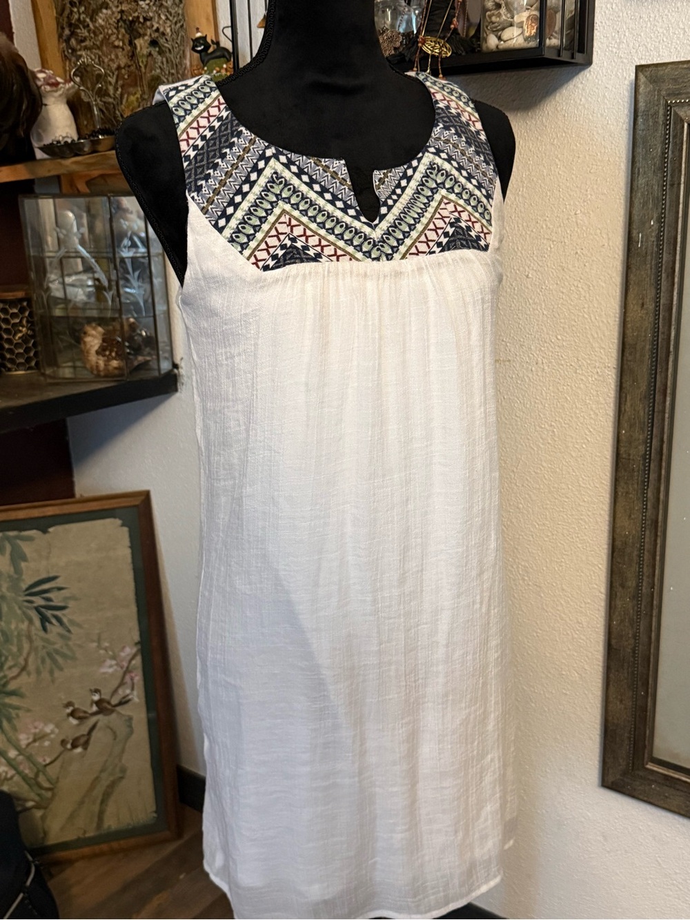 rue21 White Midi Dress with Embroidery Details Boho •Size S•